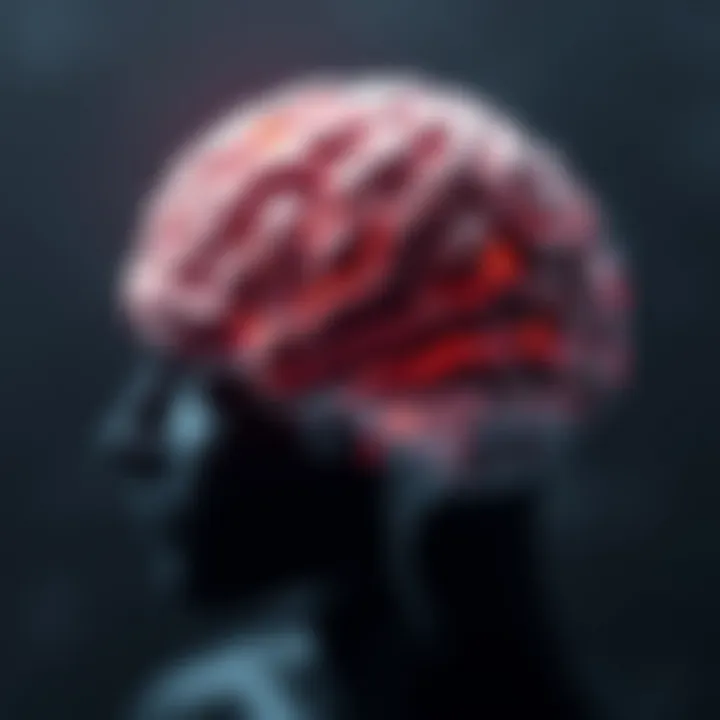 Neural Pathways of Addiction A brain with neural pathways illustrating addiction mechanisms