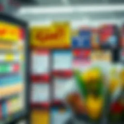 A captivating lottery ticket display at a convenience store showcasing various options.