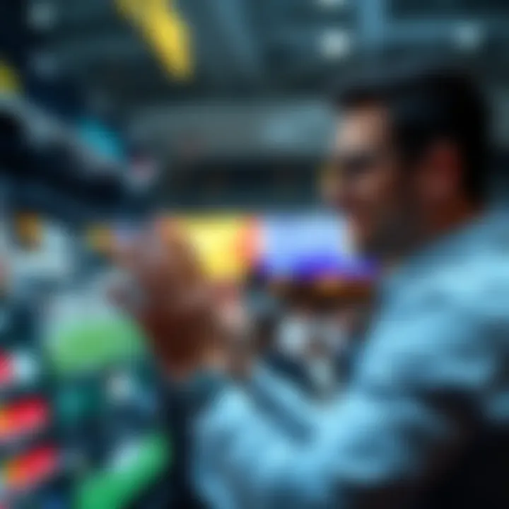 Engaging User Interaction in Betting User engaging with an interactive betting interface on a digital platform.