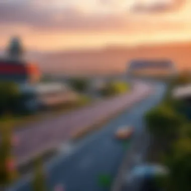 Scenic Japanese Racetrack A picturesque landscape of a Japanese racetrack surrounded by nature