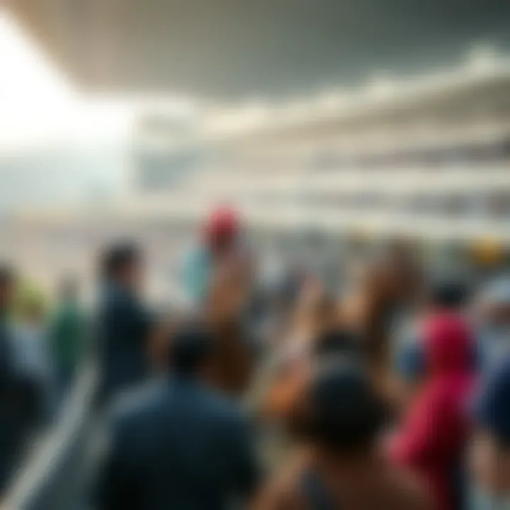 Modern Horse Racing Event in Korea Modern horse racing event with vibrant atmosphere and spectators