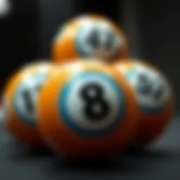 Visual representation of lottery balls with winning numbers
