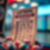 Visual representation of lottery ticket and statistics