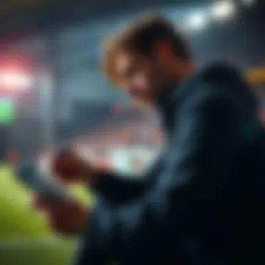 A person analyzing football statistics for betting