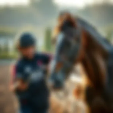 Training Excellence Trainer working with a racehorse during a training session