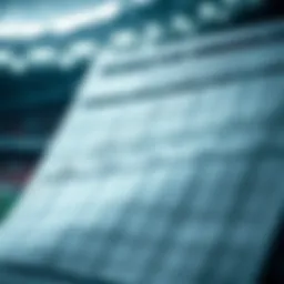 Detailed view of a soccer schedule