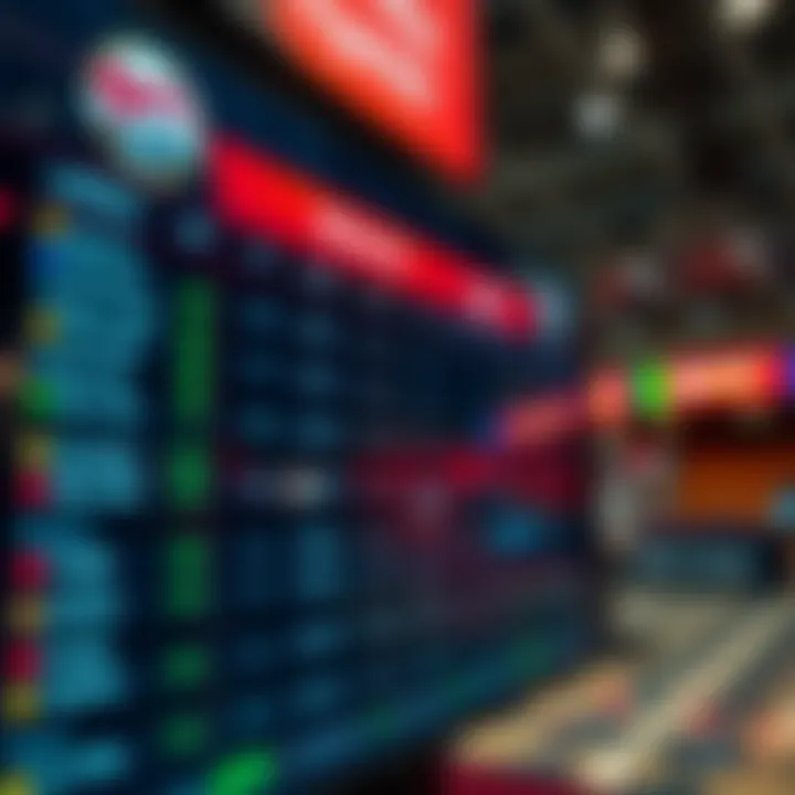 A digital screen displaying the latest sports betting results