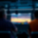 A digital screen showcasing a live sports event