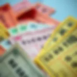 Aesthetic Arrangement of Lottery Tickets Colorful lottery tickets arranged aesthetically