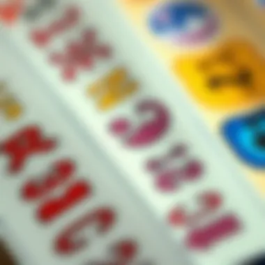 Intriguing Lottery Ticket Designs A close-up view of a lottery ticket with vibrant colors and intriguing designs.