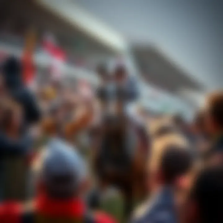 Celebrating Victory in Horse Racing Celebration of a winning horse amidst cheering fans